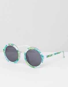 Круглые солнцезащитные очки с принтом пальм Skinnydip-Мульти