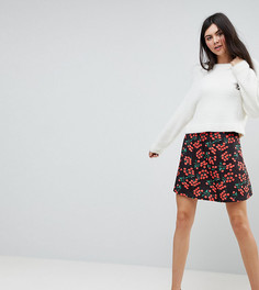 Расклешенная юбка с принтом вишен ASOS DESIGN Tall-Мульти