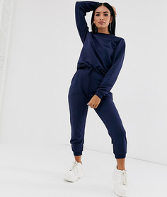 Спортивный свитшот и джоггеры с завязкой ASOS DESIGN-Темно-синий