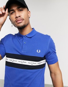 Синяя футболка-поло с фирменной лентой Fred Perry-Синий