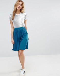 Расклешенная трикотажная юбка миди ASOS-Синий