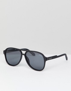 Черные матовые солнцезащитные очки-авиаторы Quay Australia-Черный