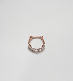 Кольцо для пирсинга цвета розового золота со стразами Kingsley Ryan-Золотой
