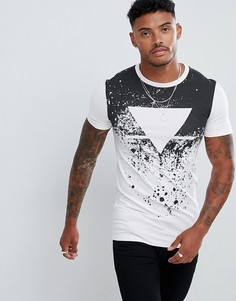 Обтягивающая футболка с принтом ASOS DESIGN-Белый