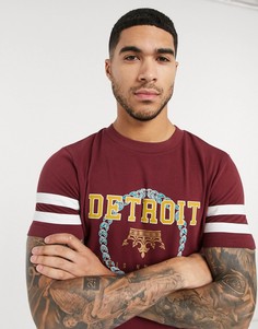 Футболка скинни из органического хлопка с контрастными вставками ASOS DESIGN-Красный