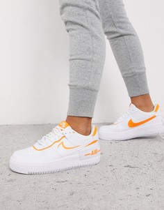 Бело-оранжевые кроссовки Nike Air Force 1-Белый