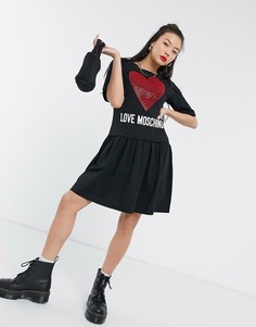 Платье с отделкой заклепками Love Moschino-Черный