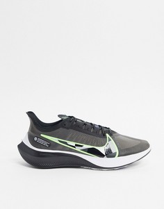 Черно-зеленые кроссовки Nike Running Zoom Gravity-Черный