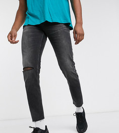 Узкие черные джинсы до щиколотки с необработанным краем ASOS DESIGN Tall-Черный