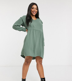 Платье мини цвета хаки с оборками Vero Moda Curve-Зеленый