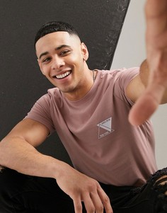Розовая футболка с принтом на груди New Look-Розовый