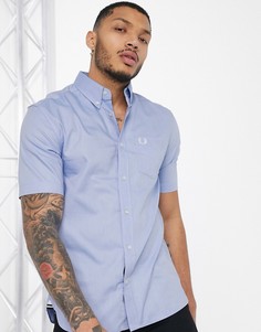 Синяя оксфордская рубашка с короткими рукавами Fred Perry-Синий