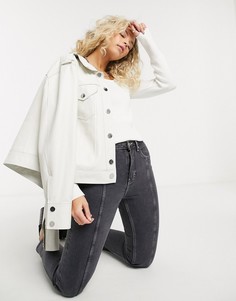 Джемпер цвета слоновой кости со складками на плечах Topshop-Кремовый