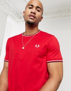 Красная футболка с кантом Fred Perry-Красный