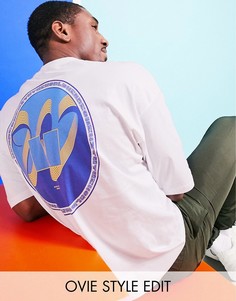 Oversized-футболка с принтом в стиле ретро на спине ASOS DESIGN-Белый