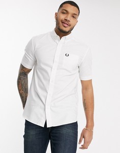 Белая оксфордская рубашка с короткими рукавами Fred Perry-Белый