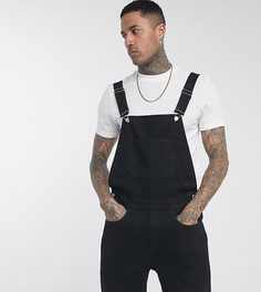 Черный джинсовый комбинезон с шортами ASOS DESIGN Tall