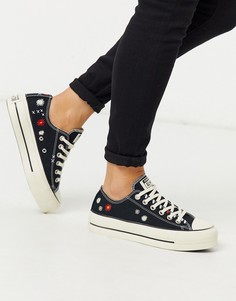 Черные кеды на платформе с цветочной вышивкой Converse Chuck Taylor Lift-Черный