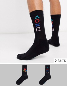 2 пары спортивных носков с дизайном "playstation" ASOS DESIGN-Черный
