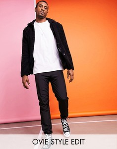 Нейлоновые суженные книзу джоггеры в стиле милитари ASOS DESIGN-Черный