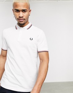 Футболка-поло с логотипом и кантом Fred Perry-Белый