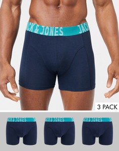 Набор из 3 темно-синих боксеров-брифов Jack & Jones-Темно-синий