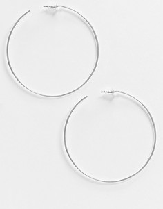 Серебристые серьги-кольца 50 мм ASOS DESIGN-Серебряный