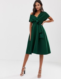 Зеленое платье миди для выпускного ASOS DESIGN-Зеленый