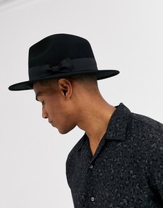 Черная фетровая шляпа регулируемого размера ASOS DESIGN-Черный
