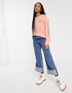 Коралловый трикотажный лонгслив из органического хлопка Monki-Оранжевый