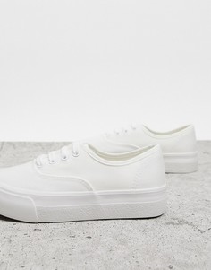 Белые кроссовки на шнуровке New Look-Белый