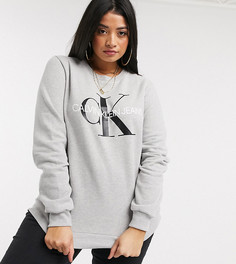 Свитшот с логотипом Calvin Klein Jeans Plus-Серый