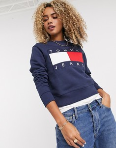 Темно-синий свитшот с логотипом-флагом Tommy Jeans