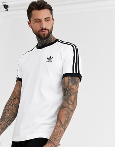 Белая футболка с 3 полосками adidas Originals-Белый
