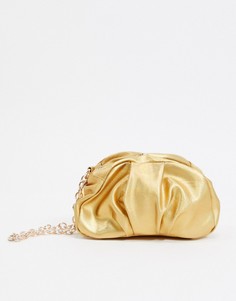 Золотистая сумка со сборками ASOS DESIGN-Золотой