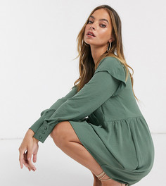 Платье мини цвета хаки с оборками Vero Moda Petite-Зеленый