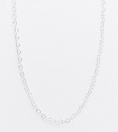 Серебряное ожерелье-чокер из соединенных сердец эксклюзивно от Kingsley Ryan Valentines-Серебряный