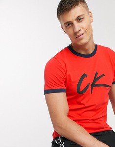 Красная пляжная футболка с логотипом Calvin Klein-Красный