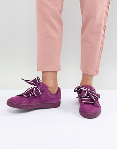 Замшевые фиолетовые кроссовки на платформе Puma-Фиолетовый