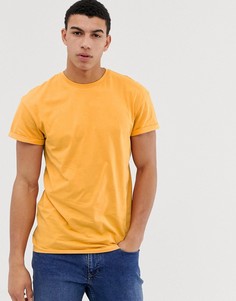 Желтая футболка с отворотами на рукавах New Look-Желтый