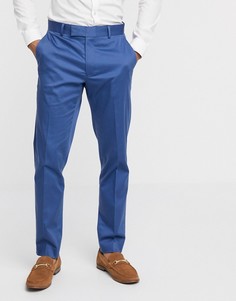 Синие узкие брюки из эластичного хлопка ASOS DESIGN wedding-Синий