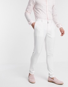 Белые супероблегающие брюки ASOS DESIGN wedding-Белый