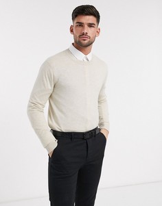 Бежевый хлопковый джемпер ASOS DESIGN