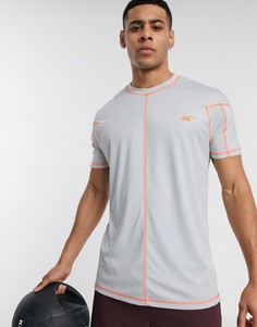 Спортивная футболка с сетчатой вставкой ASOS 4505-Серый
