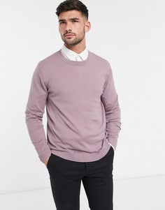 Розовато-лиловый хлопковый джемпер ASOS DESIGN-Фиолетовый