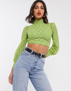 Кружевной топ с открытой спиной Fashion Union-Мульти