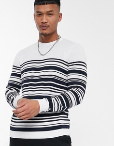 Белый джемпер в бретонскую полоску ASOS DESIGN