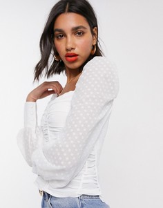 Топ со сборками Fashion Union-Белый