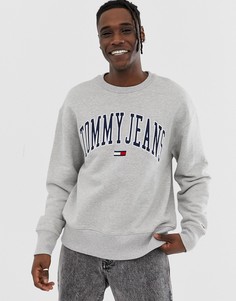 Серый меланжевый свитшот Tommy Jeans