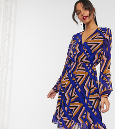 Платье с запахом и геометричным принтом Vero Moda Tall-Мульти